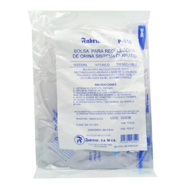 Bolsa para Recolección de Orini Sistema Cerrado