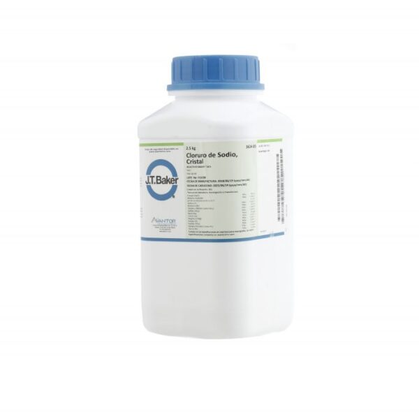 Cloruro de Sodio. Cristales. Frasco con 2.5 Kg